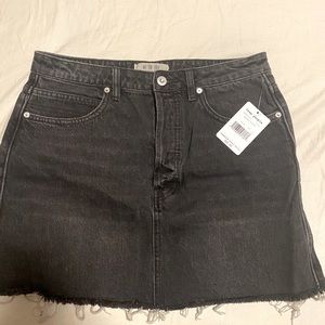 Free People Jean Skirt - Washed Black